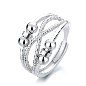 Double-layer Hollow Line Rotatable Ring Women