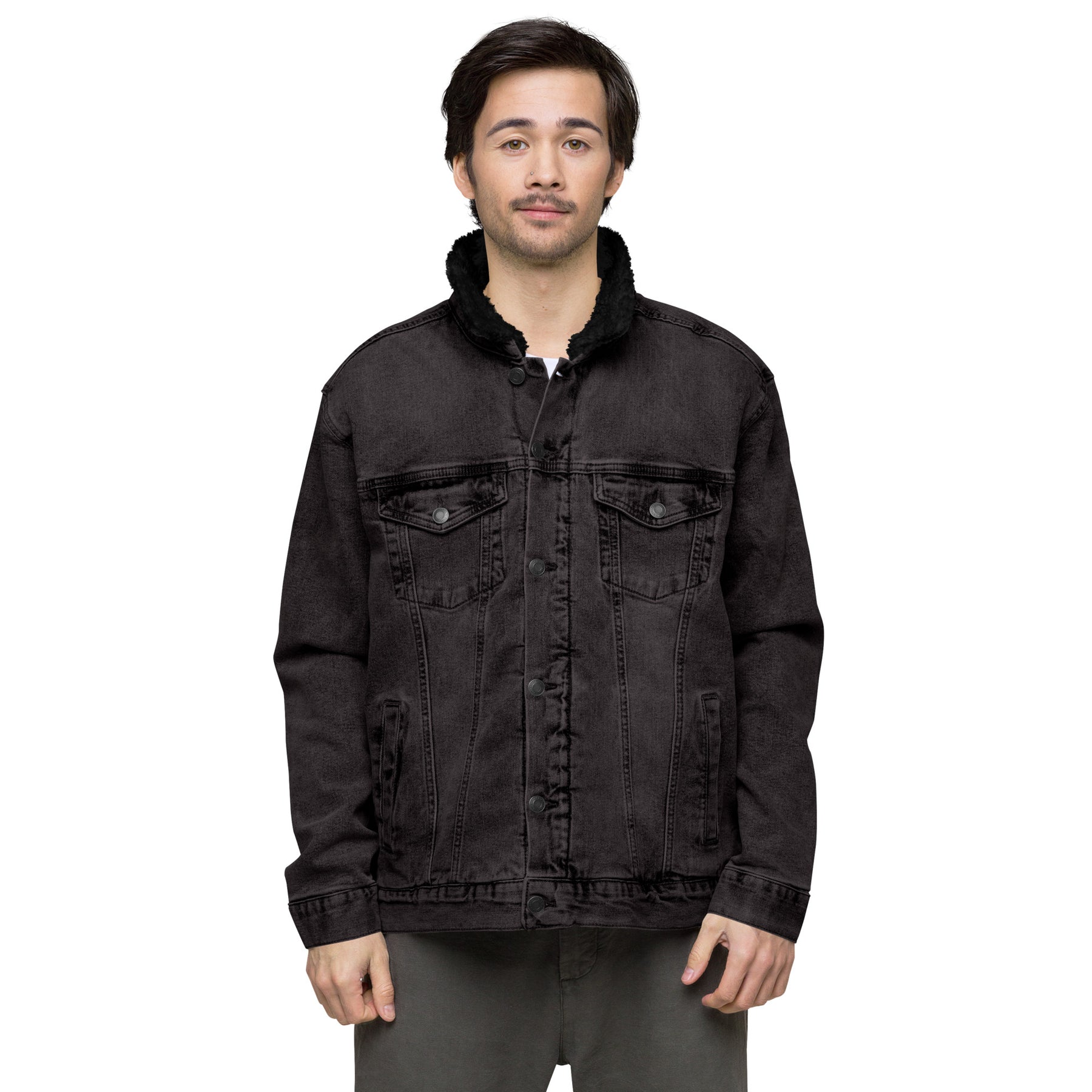 Men's denim sherpa jacket