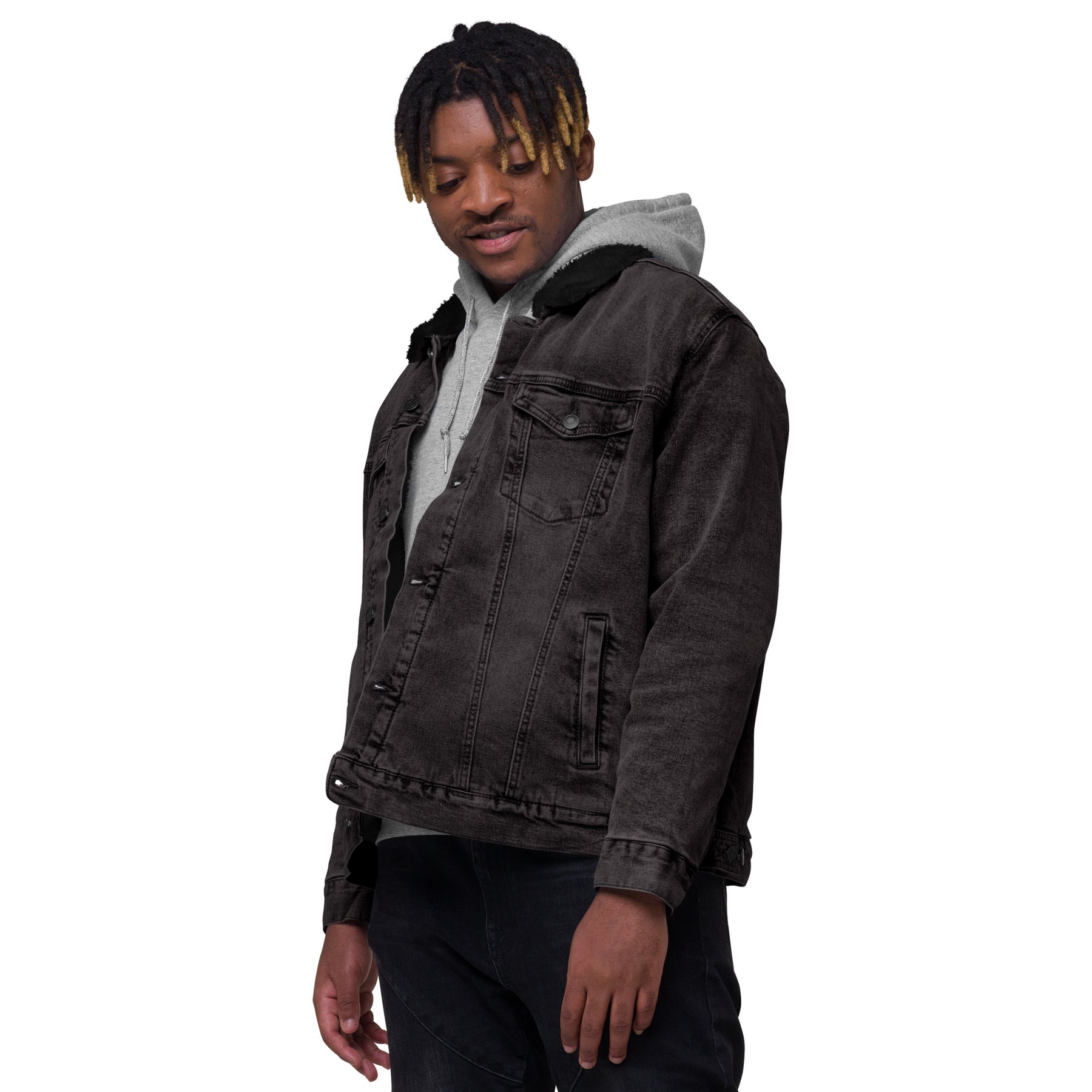 Men's denim sherpa jacket