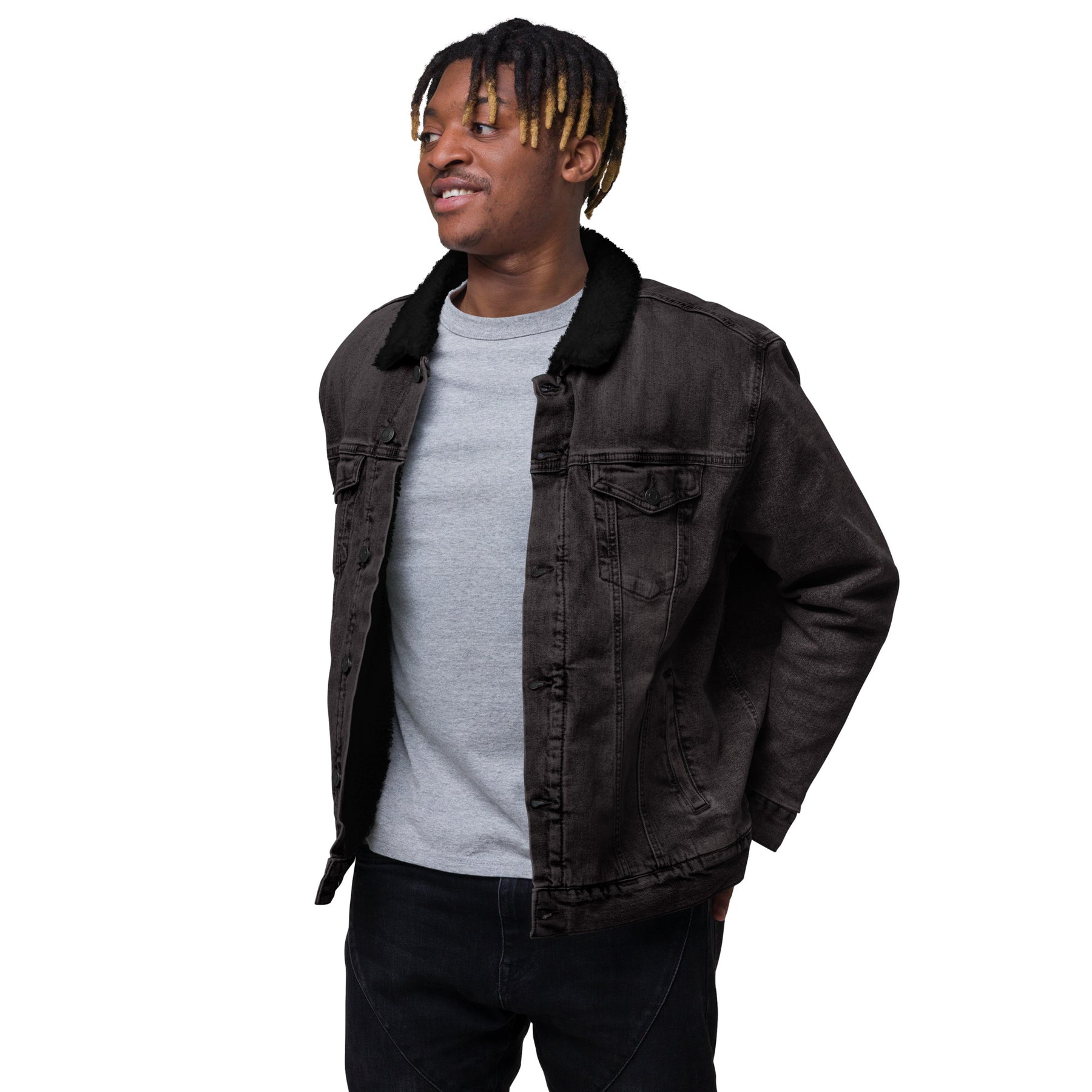 Men's denim sherpa jacket