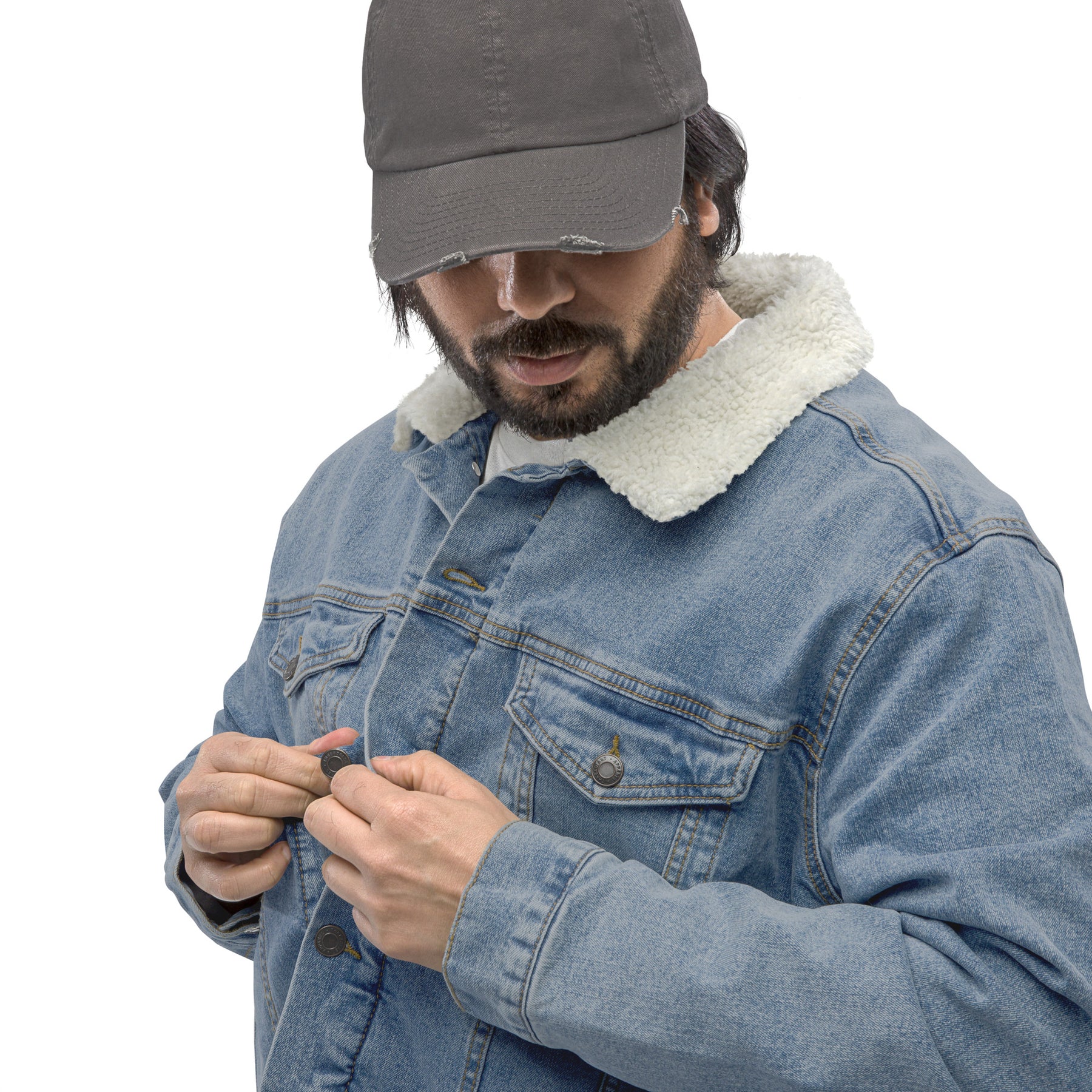 Men's denim sherpa jacket