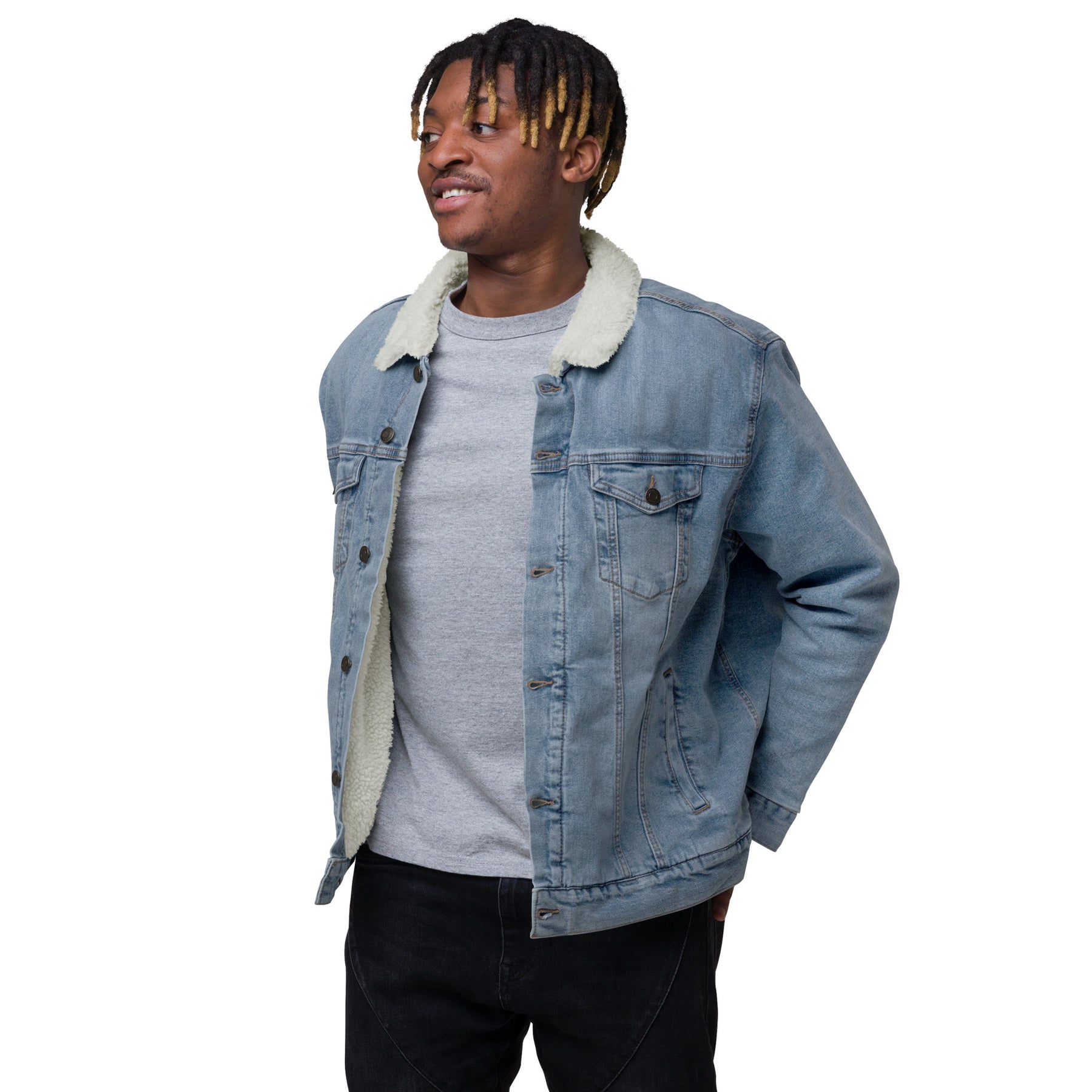 Men's denim sherpa jacket